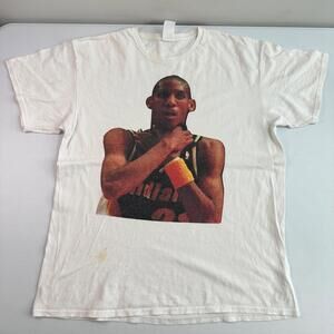 NBA Reggie Miller Shirt Mens Large White Indiana Pacers Playoffs Choke Tee